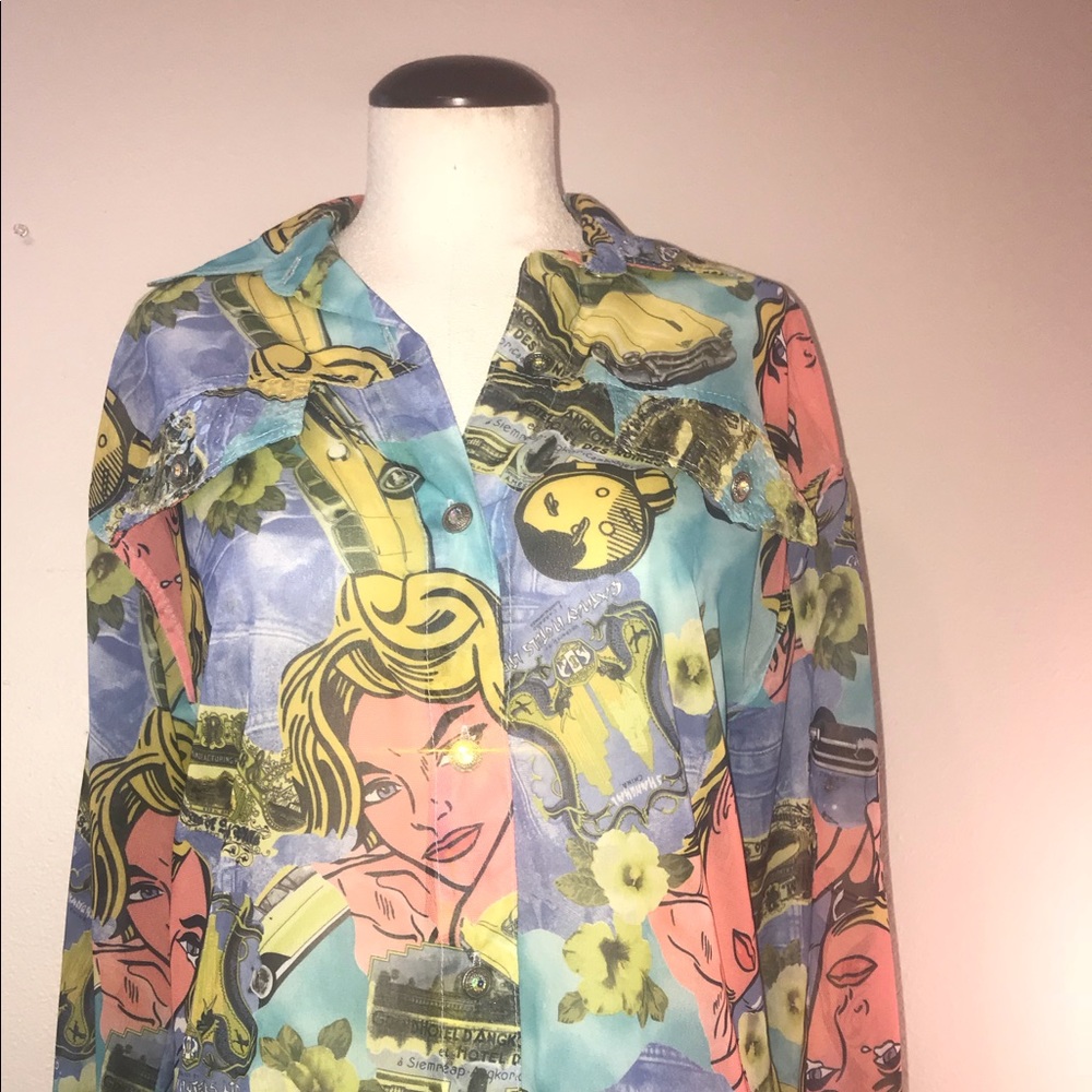 Pop Art Comic Book Shirt - Opal by Lorraine Wardy